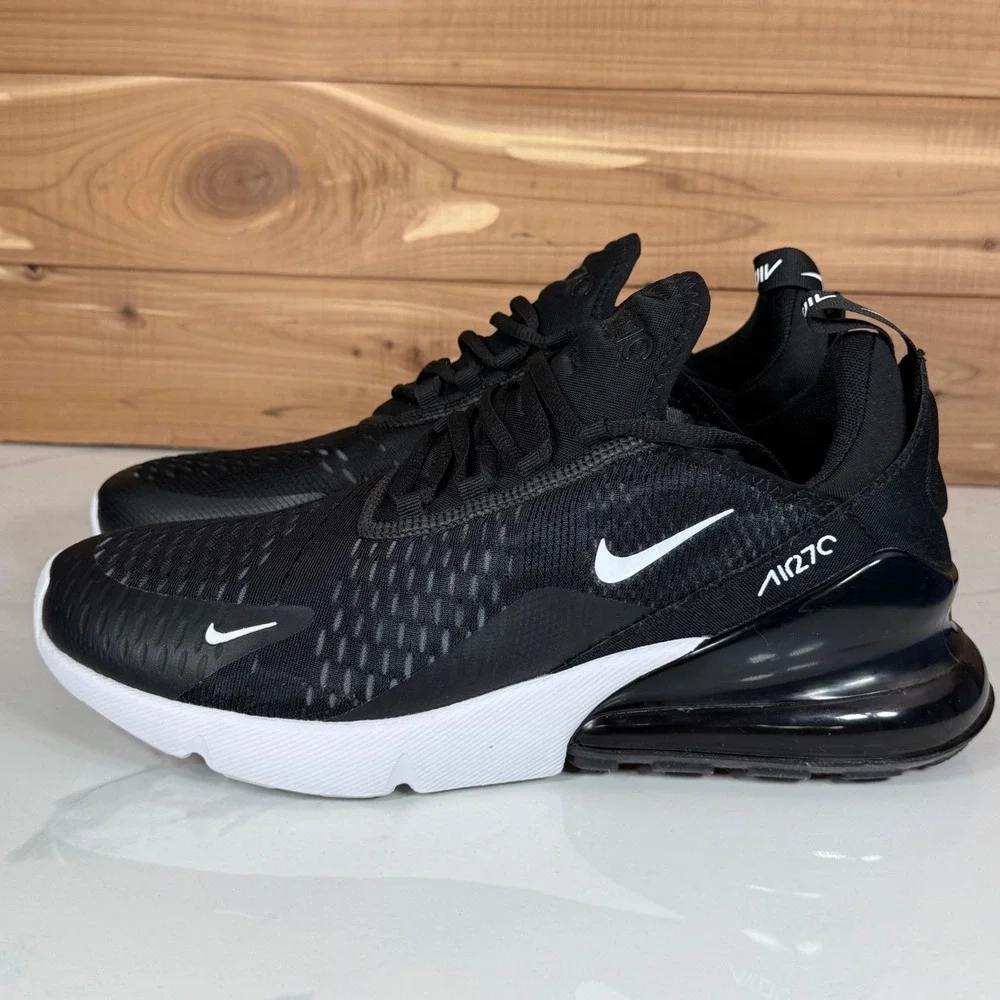Nike Air Max 270 Black Anthracite White Mens Running Shoes AH8050-002 Size 10